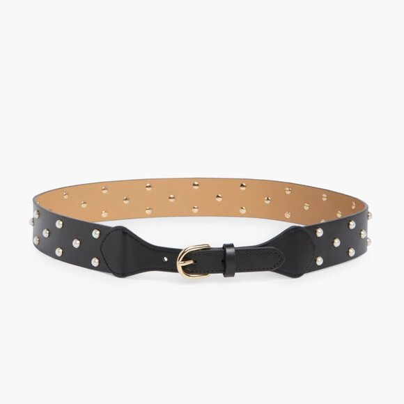 NWT Kate Spade New York Faux Pearl Belt Medium, BLACK - Picture 1 of 6